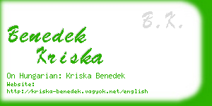 benedek kriska business card